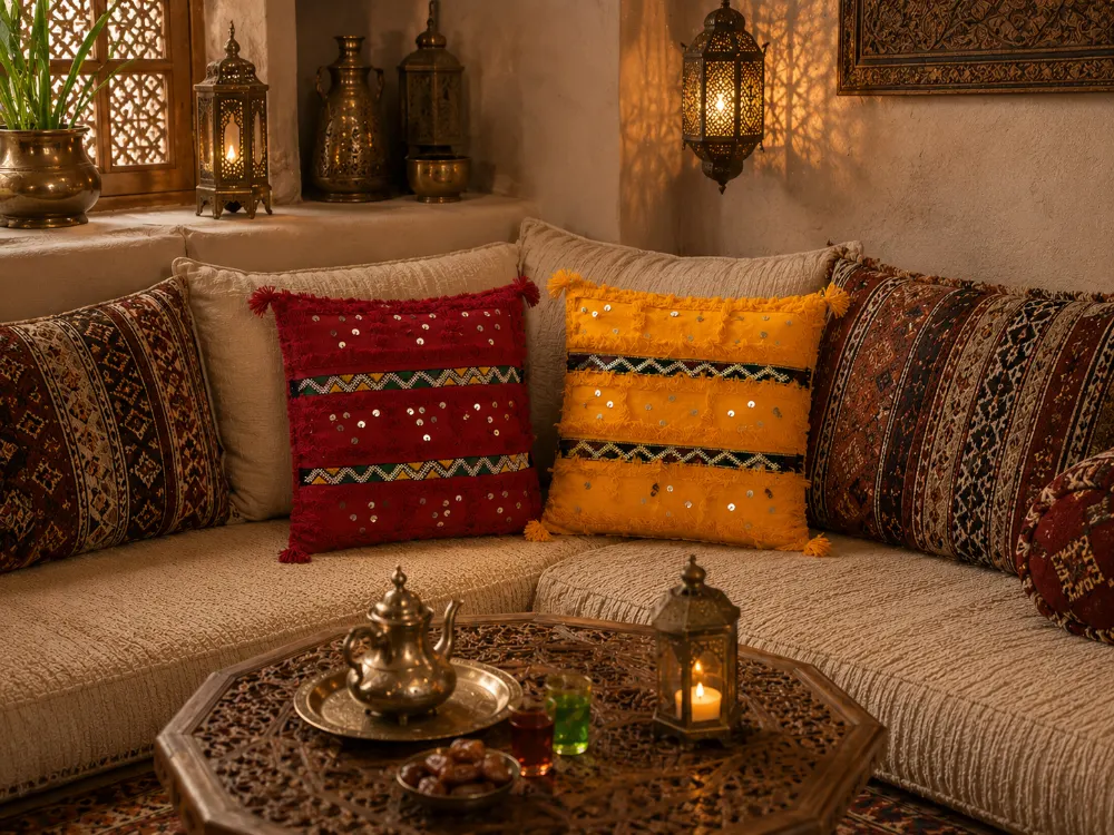 Coussins Brodés Traditionnels Marocains Mozoun 40x45 cm