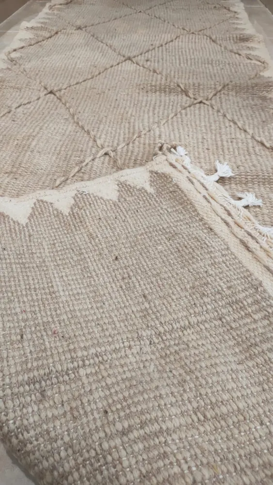 Handmade Natural Wool Hallway Rug 3m x 80cm