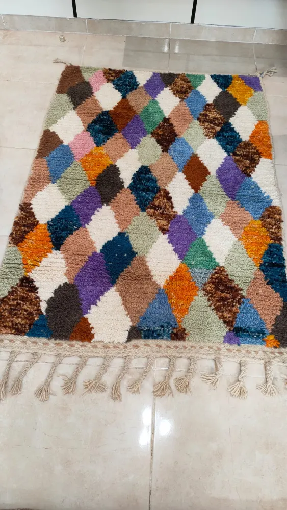 Handmade Natural Wool Traditional Craft Rug 1m x 1.5m