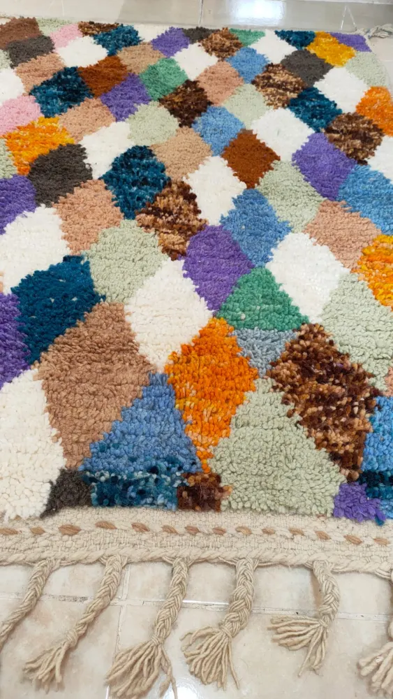 Handmade Natural Wool Traditional Craft Rug 1m x 1.5m