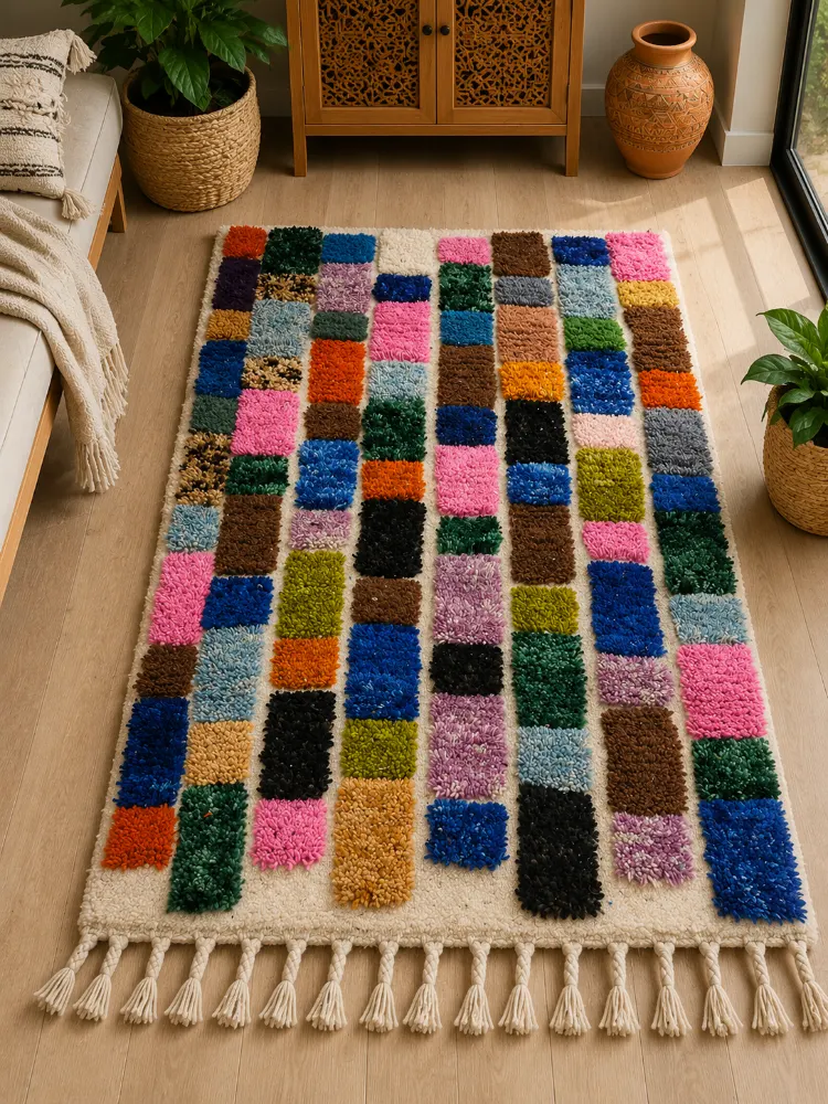 Natural Wool Multicolor Rug 1m x 1.5m